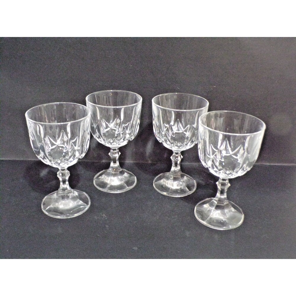 Vintage Royal Crystal Rock RCR? Ambassador Pattern Crystal Cut Stemware Set of 4